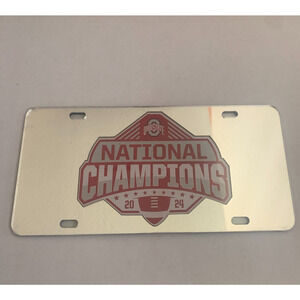 Craftique Ohio State 2024 Silver Mirrored National Champions License Plate